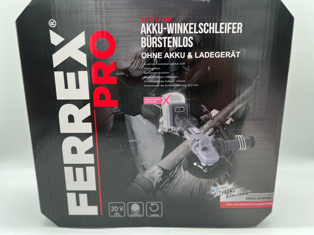 FERREX PRO 20V Akku Winkelschleifer Akku Ø 125 mm bürstenlos