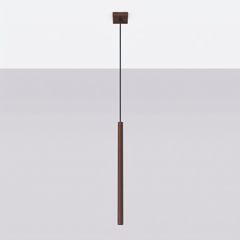 Suspension PASTELO 1 brun 1xG9 8W acier 120x8x8cm Sollux Image du produit 