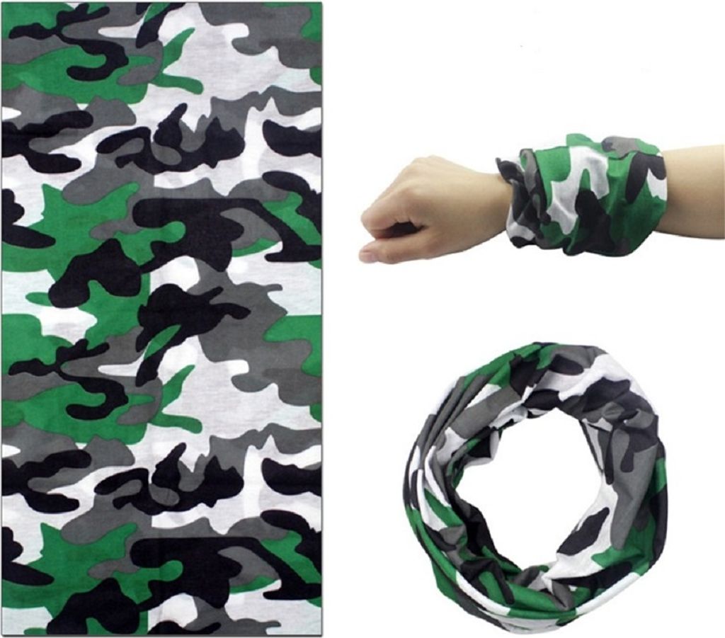 WS Multifunktionstuch Schlauchschal Halstuch Maske Mundschutz Fahrrad Bandana Biker 313 Camouflage grün