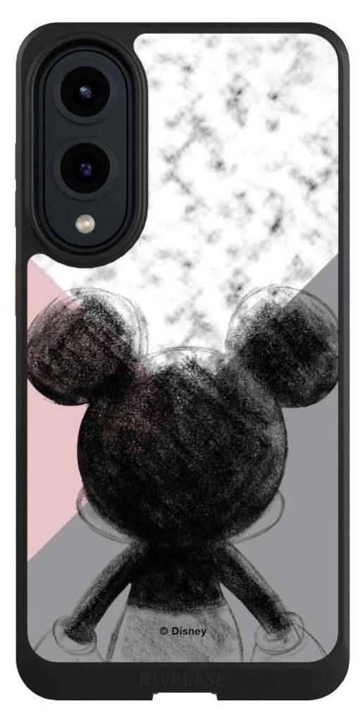 NIVOCASE Hülle für Samsung Galaxy S25 Edge Handyhülle NIVOcore Case Schwarz Disney Marmor Mickey Mouse