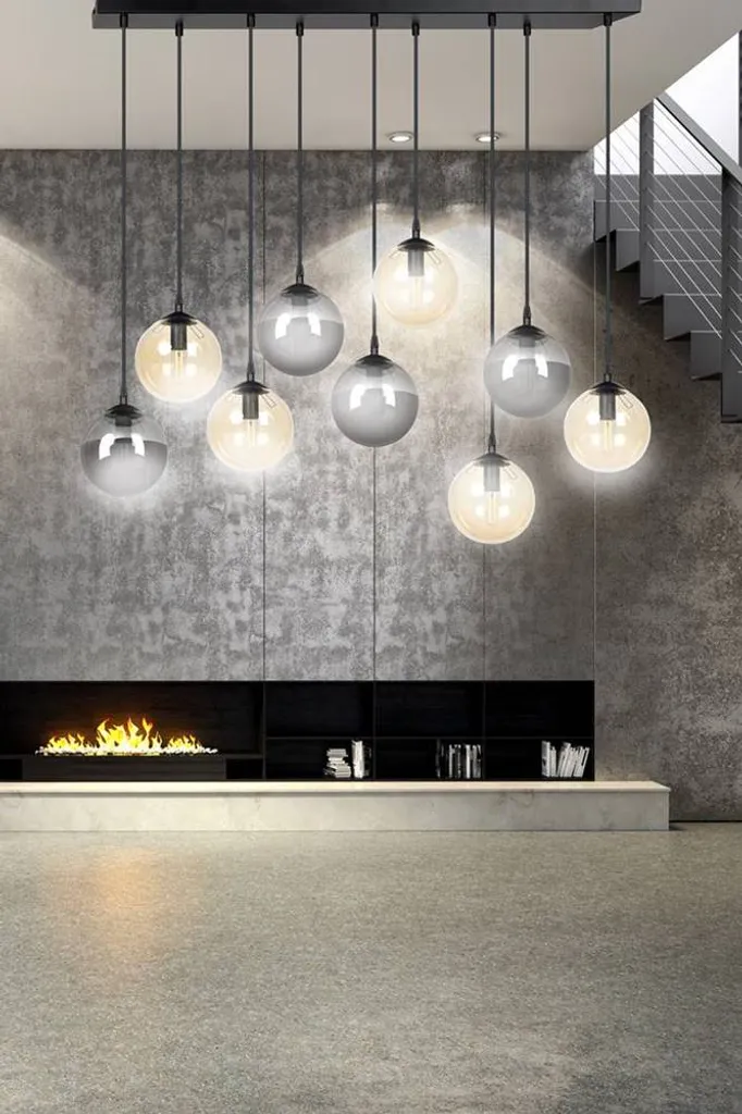 Suspension Plafonnier Multi-bras Cosmo 9 Noir et Or pour Salon - 16