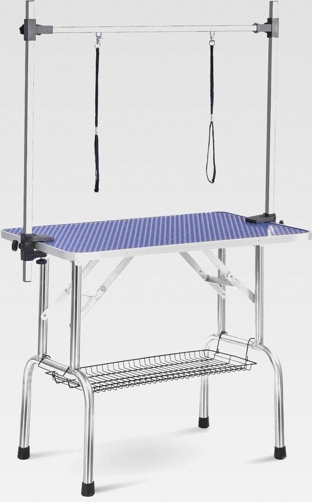 Rutschfester Haustierpflegetisch Höhenverstellbar, Professioneller Grooming Tisch für Große Hunde, Extra Groß 117x61x76 cm, Faltbar & Tragbar, ...