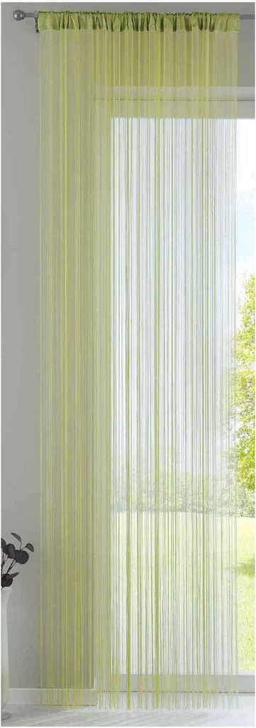Fadengardine , HxB 250x140 cm, Apfelgrün mit Tunneldurchzug Produktbild 