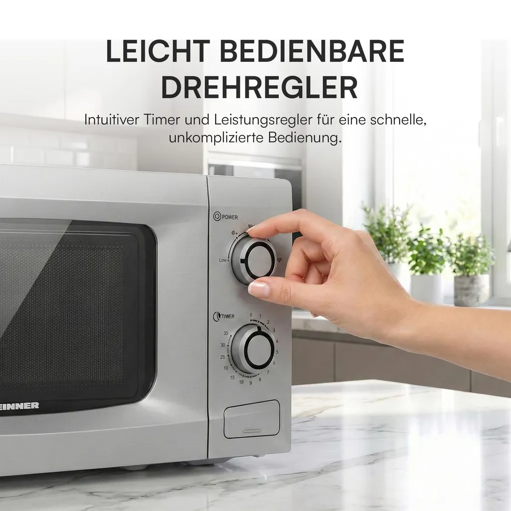 Micro-ondes Heinner HMW-M2035SL 20L 700W Gris Pose Libre Compact - 7
