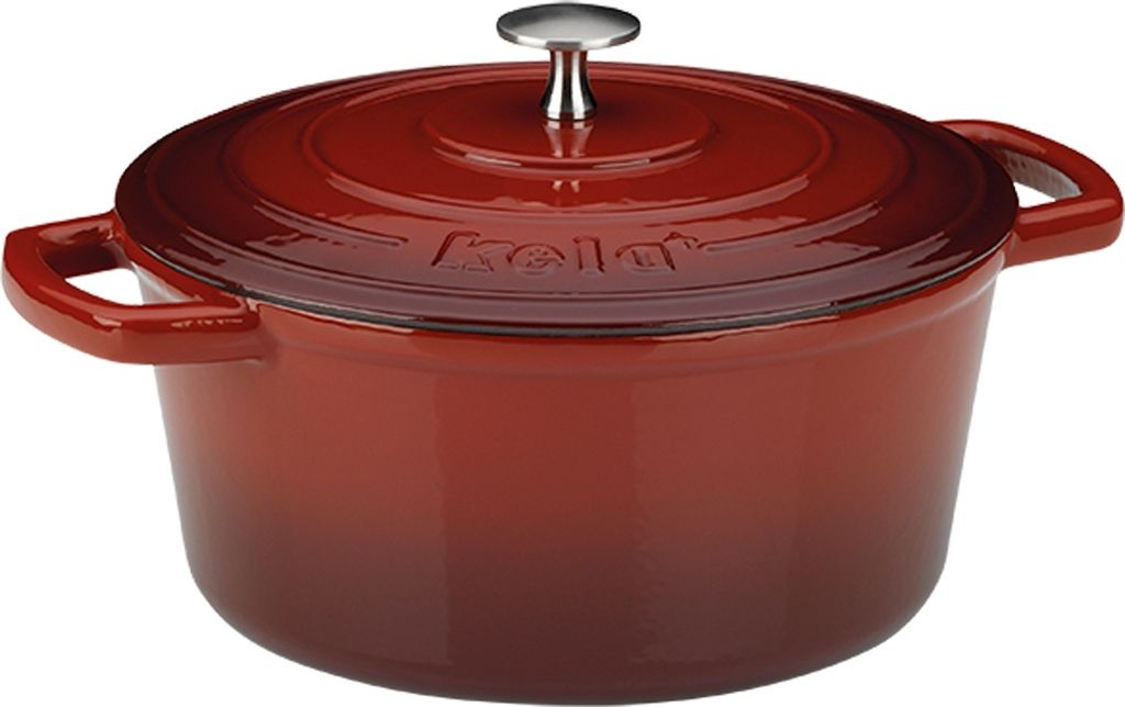 KELA Bräter Calido 4l 11,5cm Ø24cm rot/beige Produktbild 