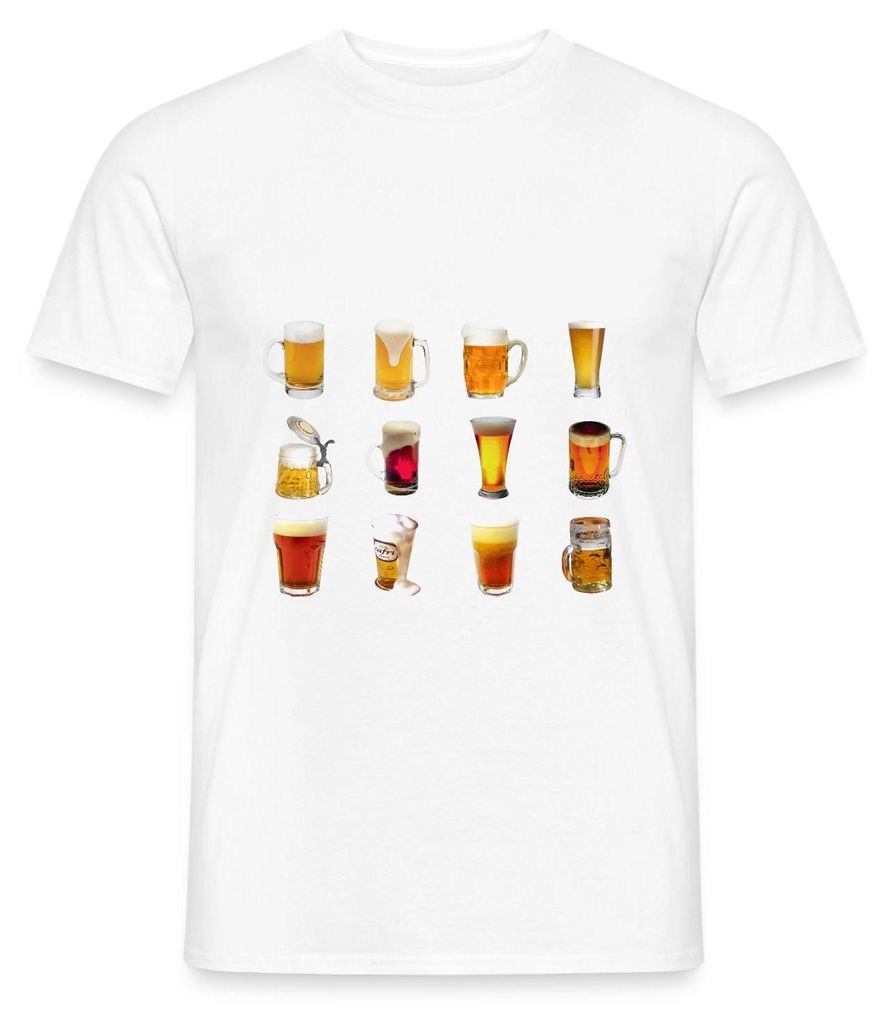 Spreadshirt Bier Gläser Design Männer T-Shirt, M, Weiß