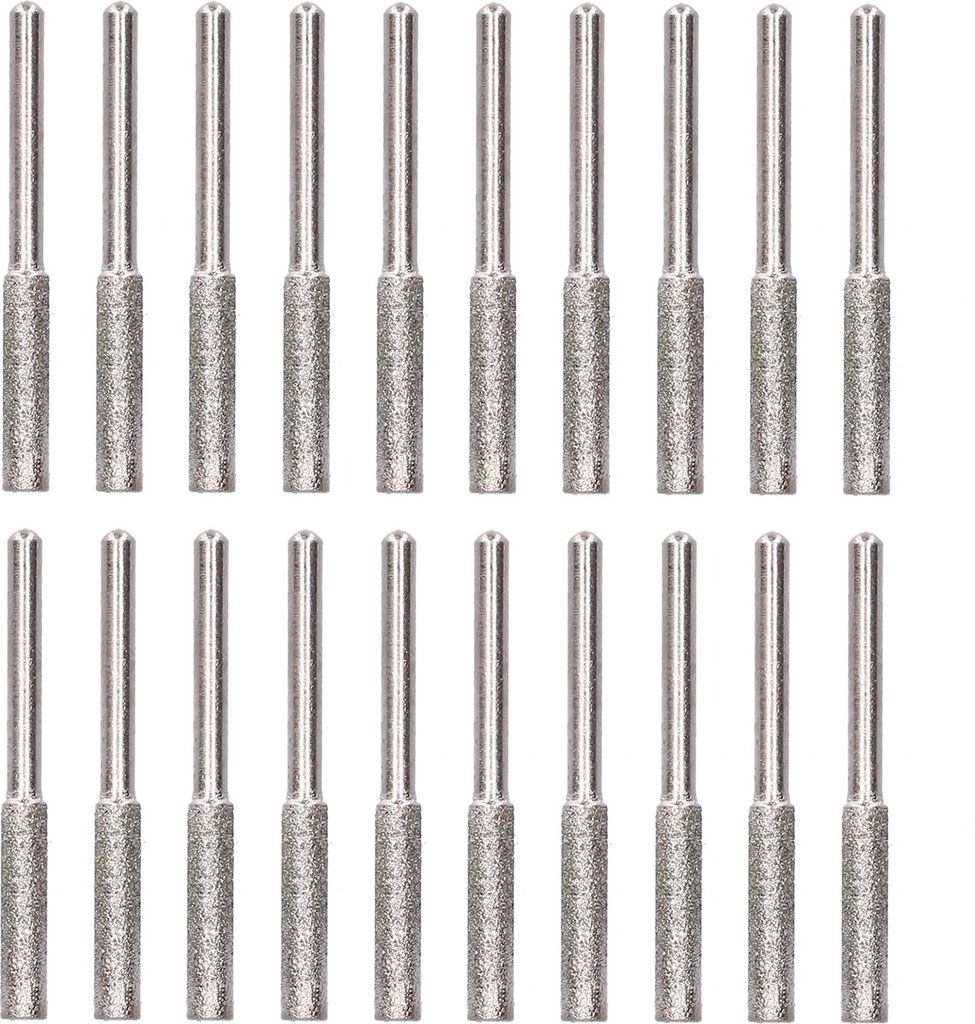 20-teiliges Kettensägen-Schärfset mit Schleifkopf, rotierender Feile und Schleifwerkzeug, silberfarben, 4 mm