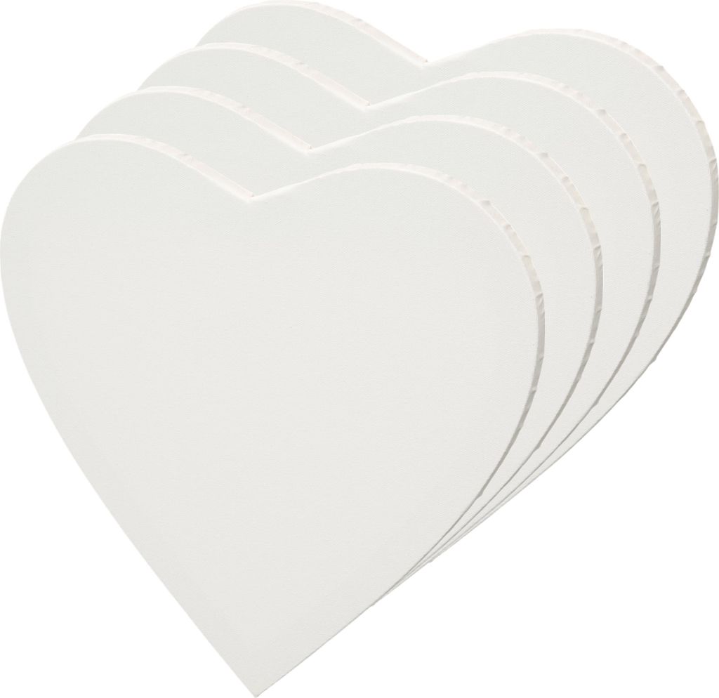 4x ARTIKUM HERZFORM LEINWAND Ø 40 | bespannte Leinwand