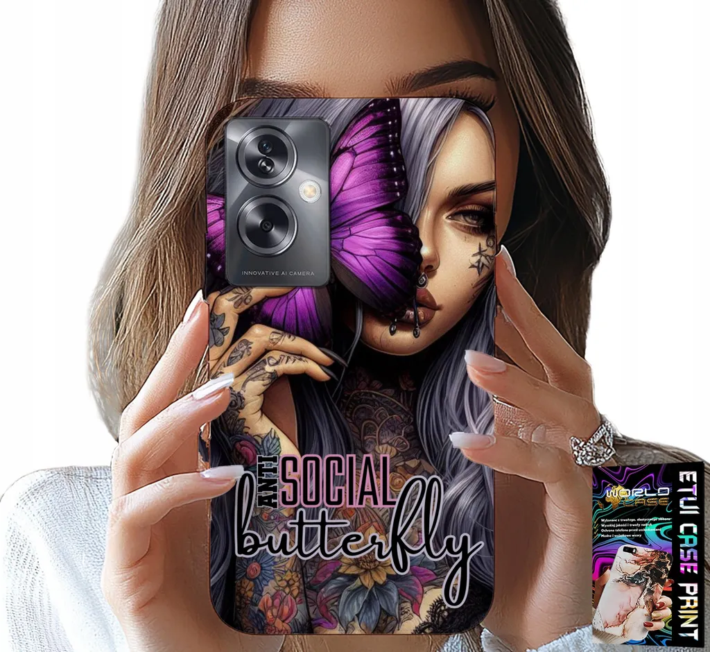 Oppo A79 5G Cover Pink Butterfly - Custodia Foil Anti Social Vibes
