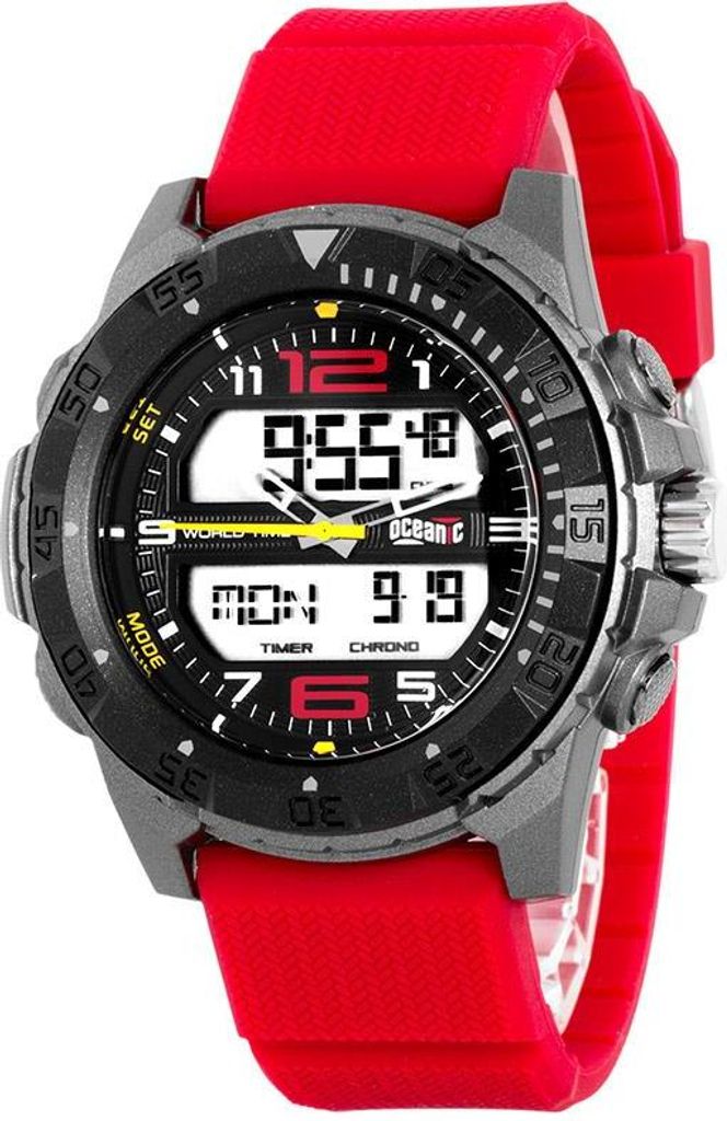 Armbanduhr AD1144 Analog-Digital Wasserdicht 100M mit Weltzeit und Stoppuhr