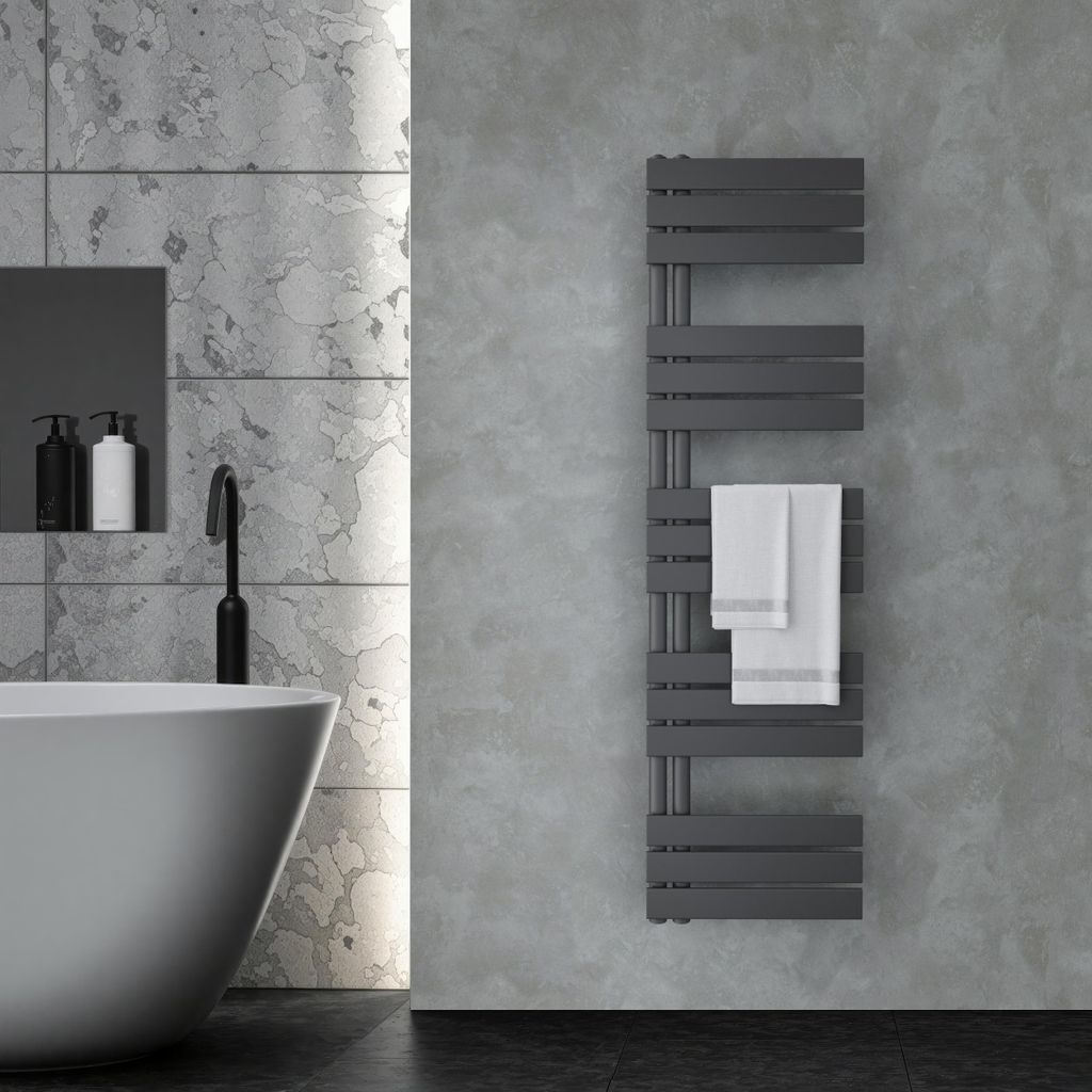 VILSTEIN Badheizkörper elektrisch, Handtuchheizkörper seitlich offen, Handtuchtrockner Bad, Wandheizkörper, Handtuchheizung Badezimmer, Heizkör...