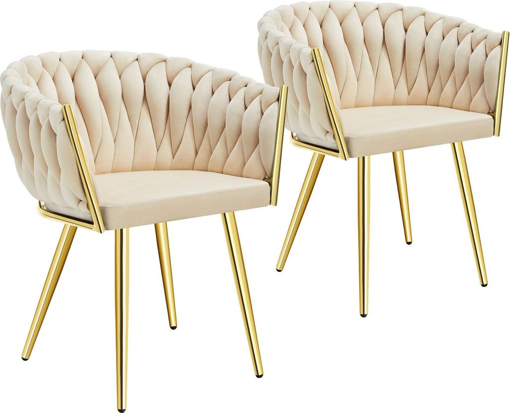 Set de chaises de salle à manger Astano velours design noué Image du produit 