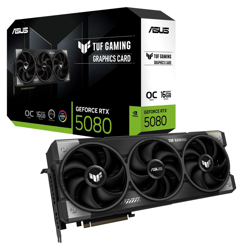 ASUS GeForce RTX 5080 TUF GAMING OC, Grafikkarte, (DLSS 4, Produktbild 