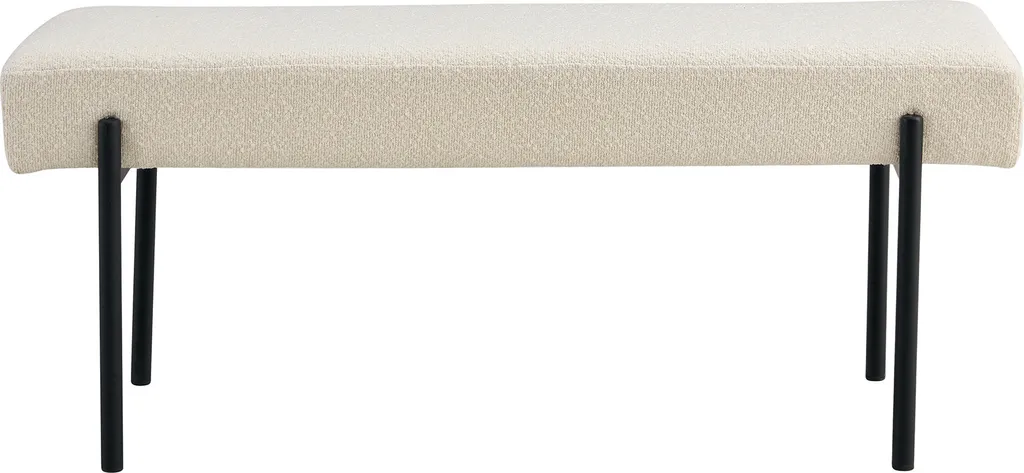 Banc en tissu bouclé blanc Swindon pour bout de lit de chambre moderne