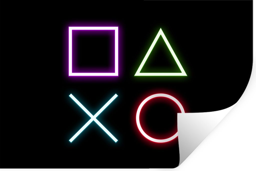 MuchoWow Wandtattoo Wandsticker Wandaufkleber Gaming - Neon - Konsole - Schwarz - Controller - Gaming 90x60 cm Selbstklebend und Repositionierbar...
