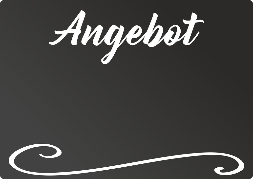 Angebot Tafel - waagerecht - Kreidetafel Chalkboard A4 Rückseite selbstklebend