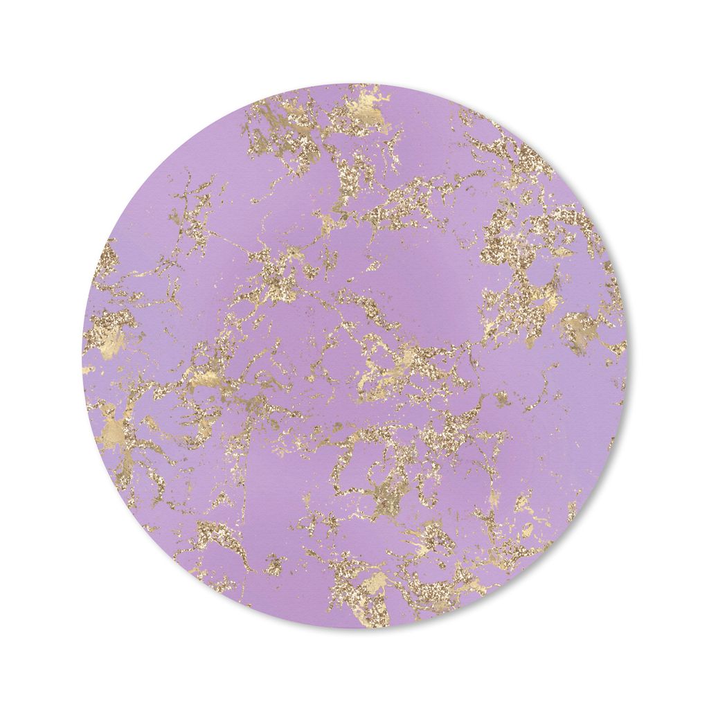 MuchoWow Mauspad Mousepad Marmor - Lila - Gold 40x40 cm - Mousepads - Maus Mat - Pad - Mausunterlage - Schreibtisch Accessoires
