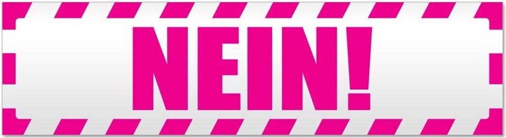 Kiwistar Nein! Gestreift Magnetschild Schild magnetisch - 30cm Pink - Magnetfolie für Auto PKW Kfz