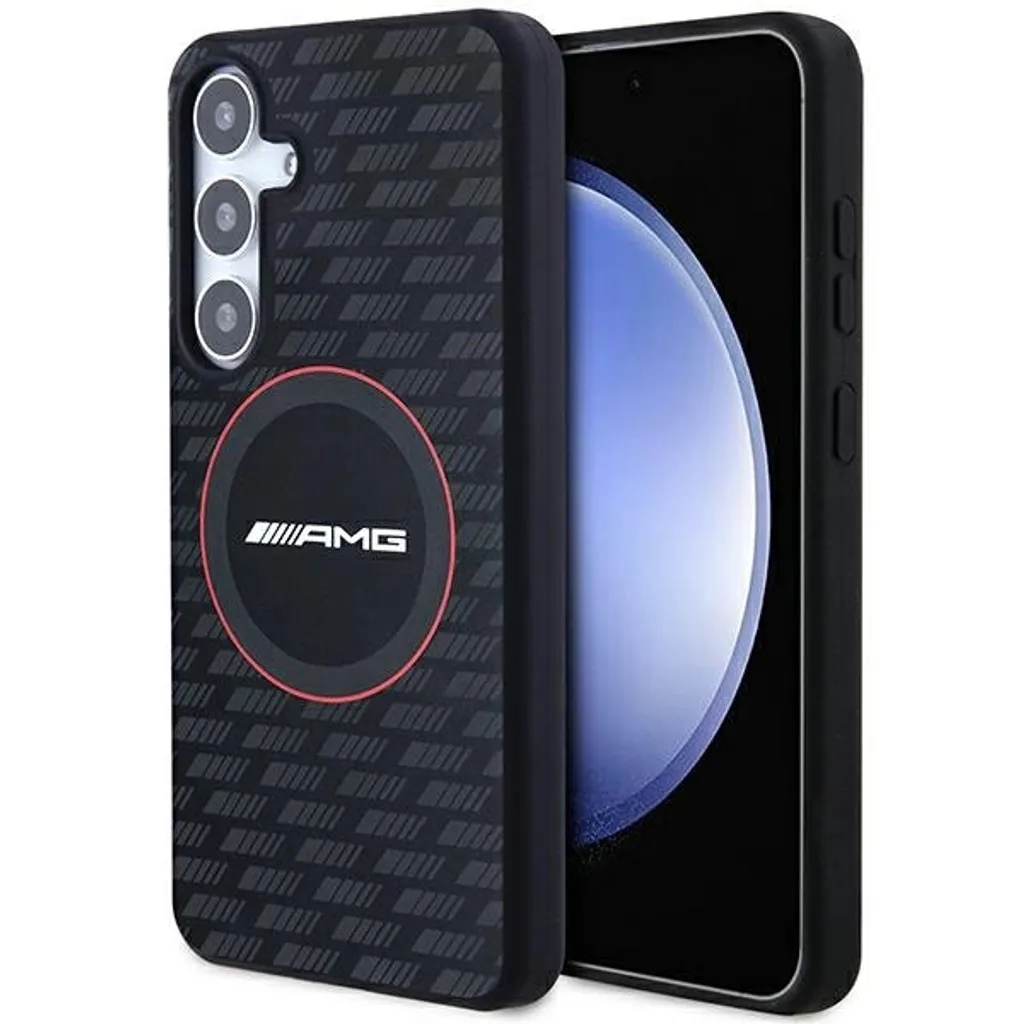 Amg Amhms24M23Smrk S24+ S926 Nero/Nero Custodia rigida in silicone modello carbonio Magsafe