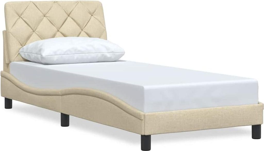 vidaXL Bettgestell ohne Matratze Creme 80x200 cm Stoff
