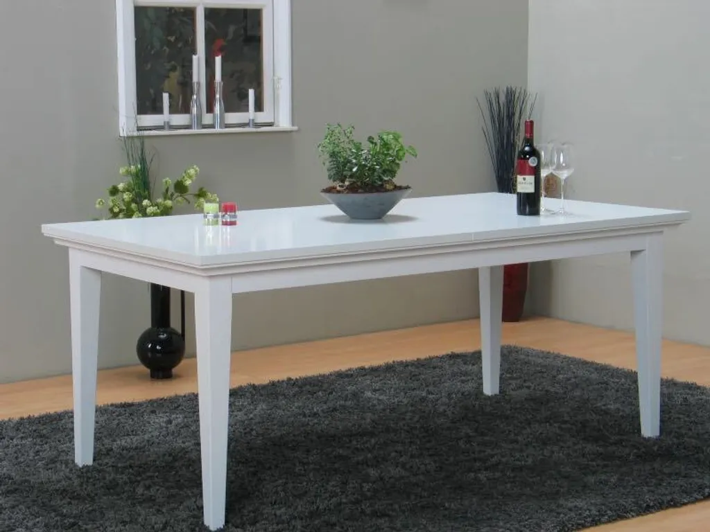 Grande table gain de place blanche avec rallonges intégrées - 2