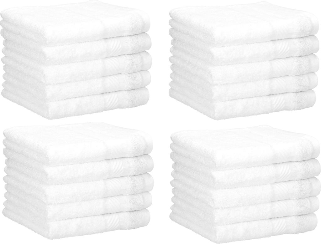 Betz 20 Stück Seiftücher 30x30 cm PALERMO 100% Baumwolle Farbe: weiß