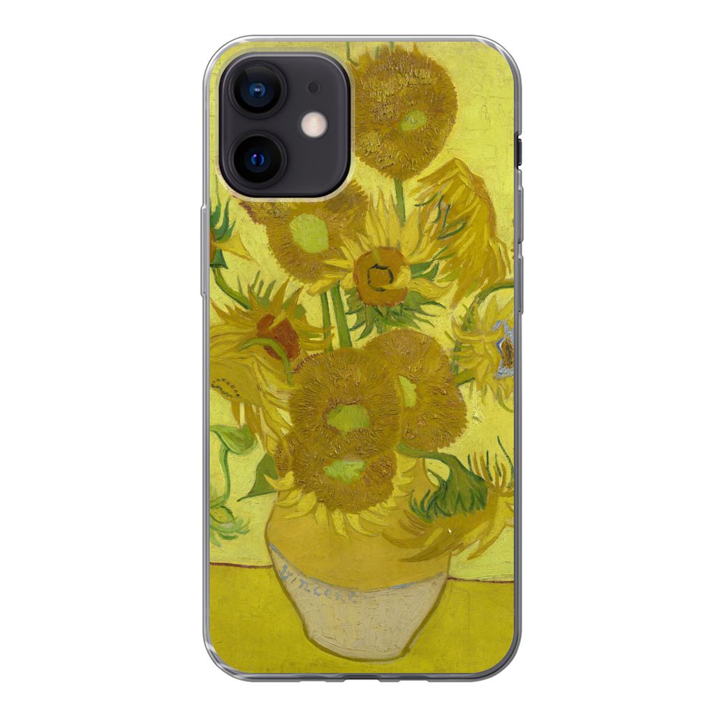 MuchoWow Handyhülle Schutzhülle Hülle für iPhone 12 Sonnenblumen - Vincent van Gogh Silikon Softcase Handy Hülle - Schutzhülle
