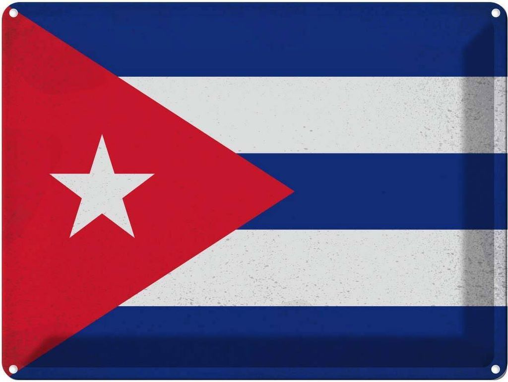 vianmo Blechschild 30x40 cm Kuba Cuba Flagge Fahne Wappen