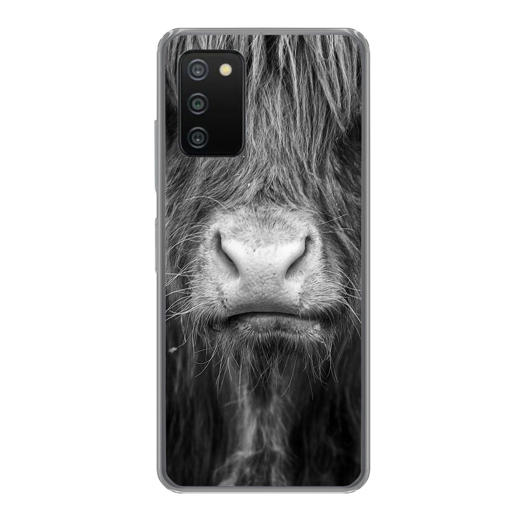 MuchoWow Handyhülle Schutzhülle Hülle für Samsung Galaxy A03s Schottischer Highlander - Haare - Tiere Silikon Softcase Handy Hülle - Schutz
