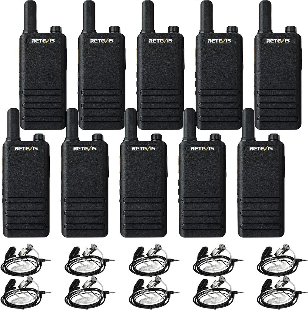 Retevis Walkie Talkie RT622P, PMR 446 Professionelles Funkgeräte Set Wiederaufladbaren, 1620 mAh, VOX, 16 CTCSS DCS Leichtes tragbares Funkgeräte...