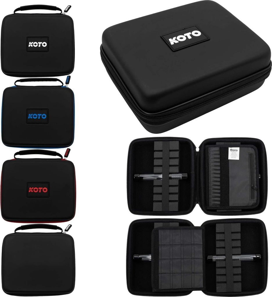 KOTO - Dartwallet EVA Medium Blau, Darttasche mit Reissverschluß, Dart Hülle, Dartkoffer, Darts Box