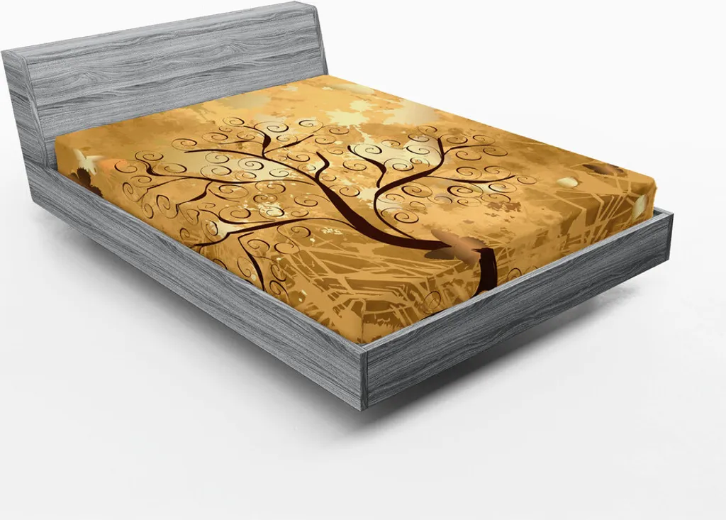 Drap-housse 180x200 cm Anti-Plis et Facile d'Entretien Marron