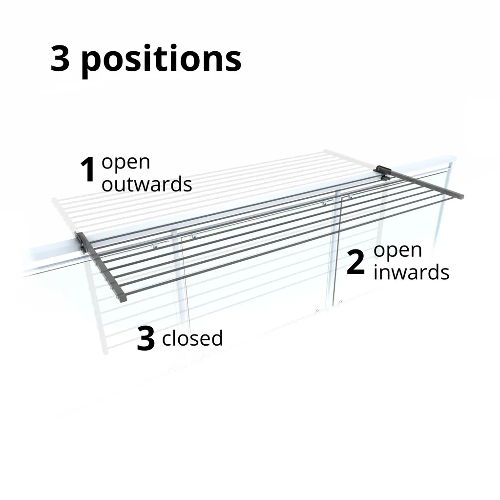 Foxydry Duo, stendibiancheria da balcone, stendibiancheria da balcone, stendibiancheria da balcone, pieghevole, robusto stendino da esterno in acciaio inox e alluminio, per terrazze, balconi e ringhiere - antracite 118 cm - 8