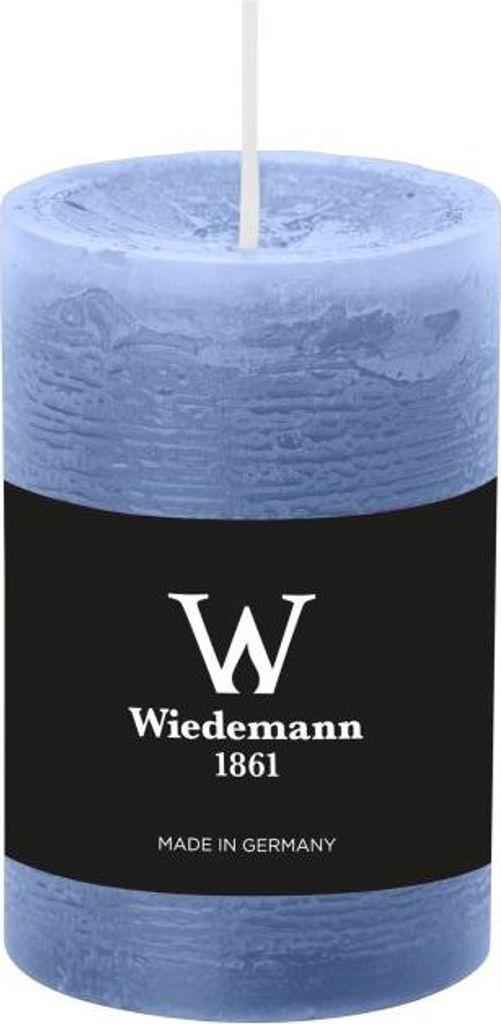 INNA-Glas Stumpenkerze AURORA, graublau, 9 cm, Ø5,8 cm, 30h Produktbild 