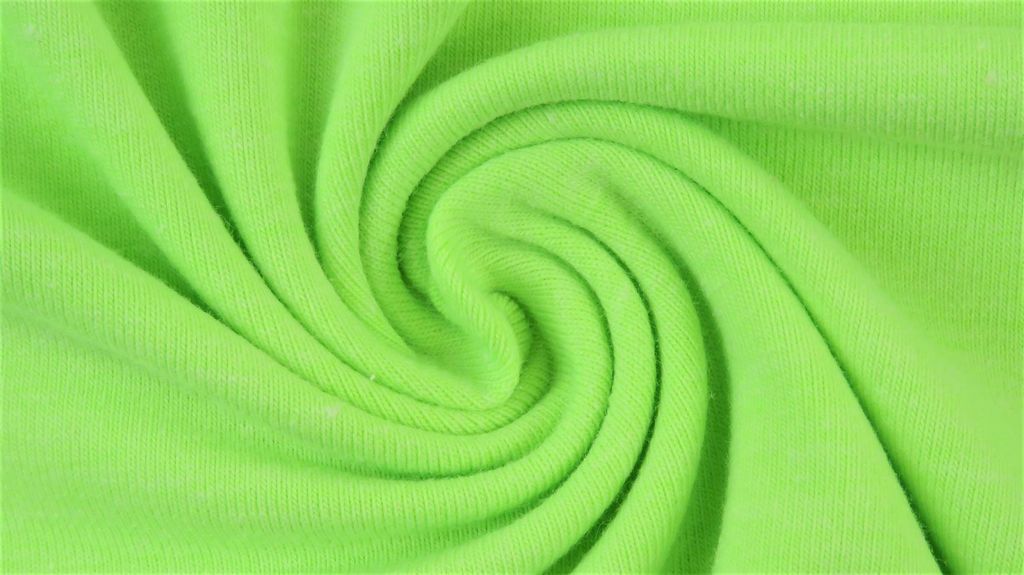 Jersey Yara Neongrün 220 g/m², ca. 0,5 m lang, ca. 1,5 m breit, Stoffe Meterware, Baumwolljersey