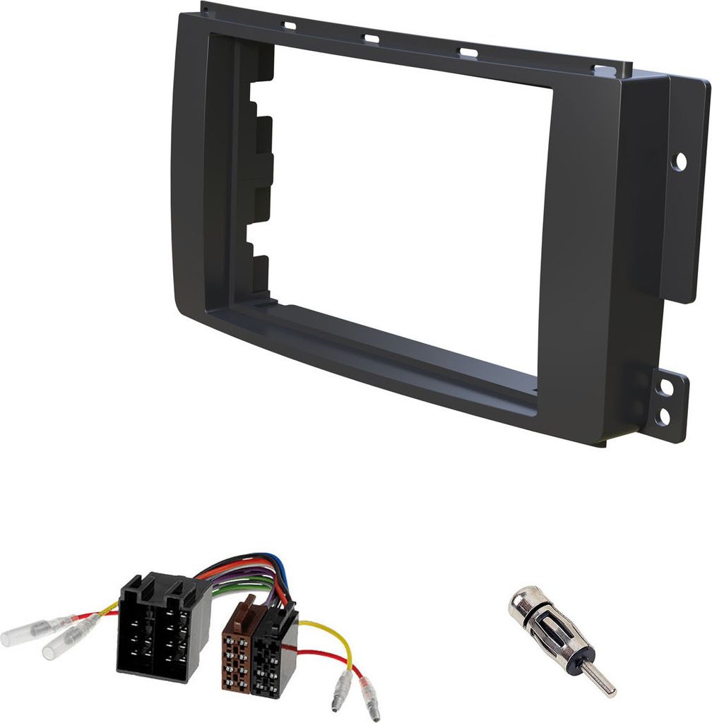 Audioproject A446 - Autoradio Radioblende Set Doppel DIN 2 DIN kompatibel SMART ForTwo 451 2007 - 2010 - SMART ForFour 454 2004 - 2006 Cabrio Einba...