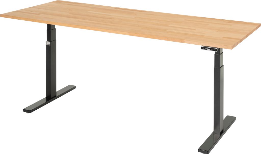 RAU Schreibtisch adlatus 100 2000x800x650-1300 B-Platte sw