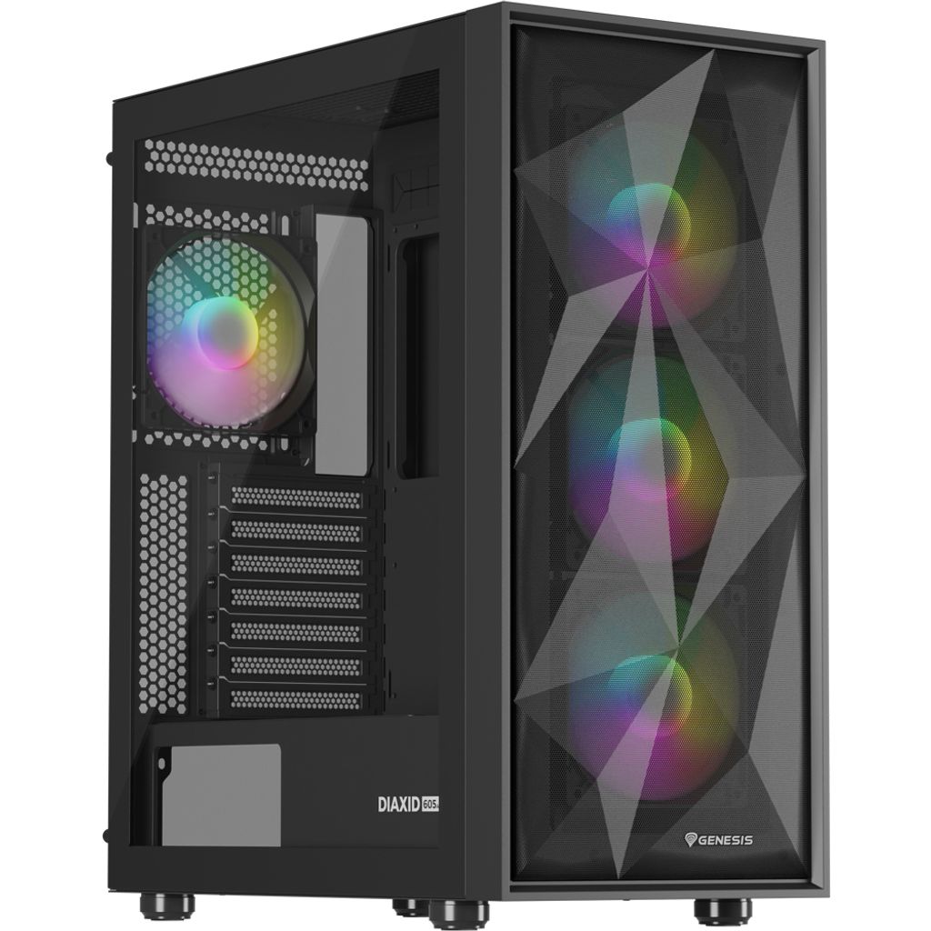 Genesis GENESIS Diaxid 605 ARGB Midi Tower Nero Immagine del prodotto 