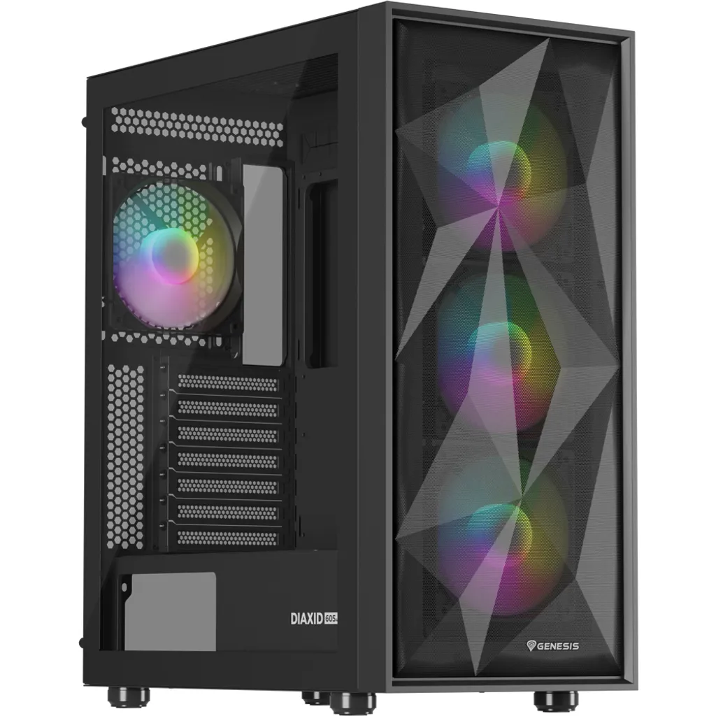 Genesis Diaxid 605 ARGB: Il Case Nero Versatile per la tua Build DIY