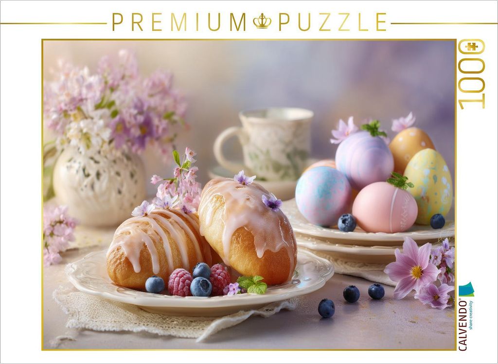 CALVENDO Puzzle Ostern flüstert in Pastell und süßen Versprechen | 1000 Teile Lege-Größe 64x48cm Foto-Puzzle für glückliche Stunden