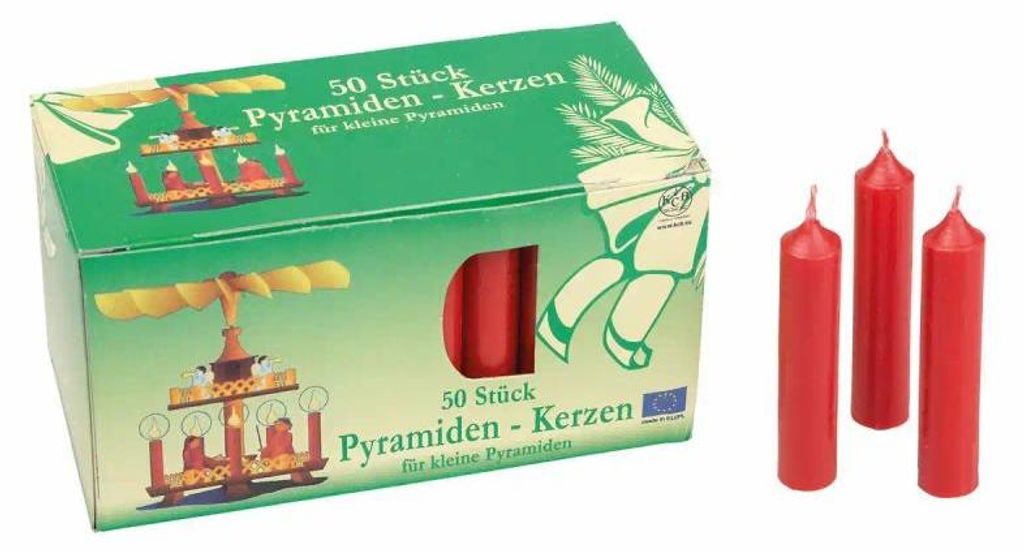 Pyramidenkerzen rot 14x70mm 50 Stück Produktbild 