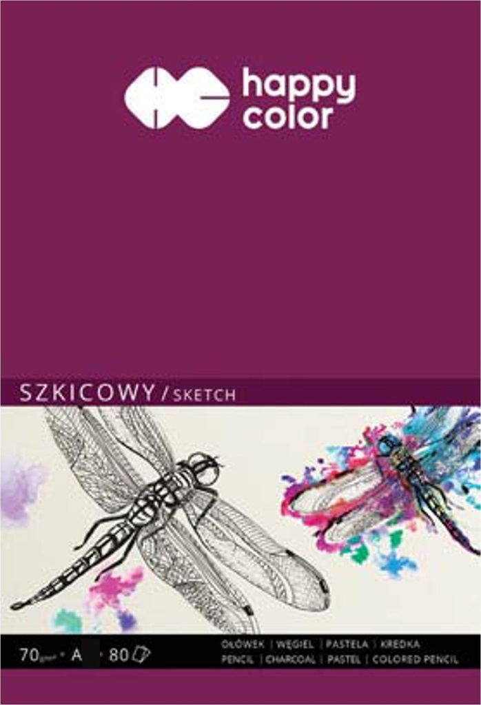 Szkicownik A5 klejony 80 ark.70gsm Happy Color