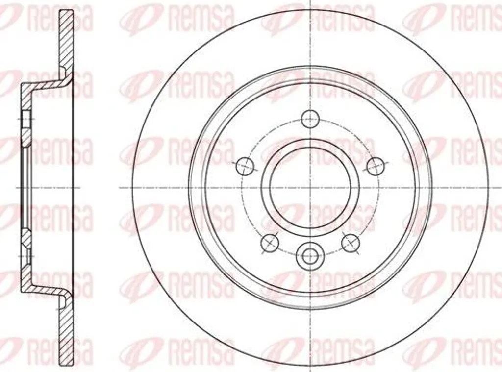 Disque de frein arrière pour compacte V40 type origine REMSA 61590.00