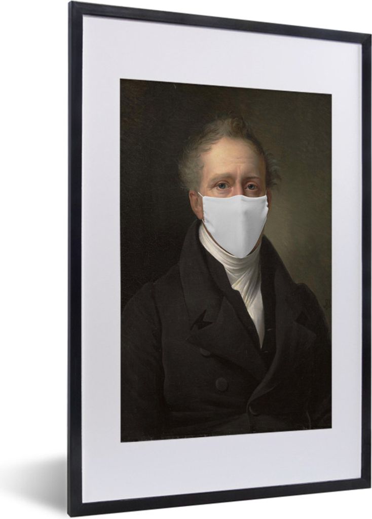 MuchoWow MuchoWow Gerahmtes Poster Daniel Francis Schas - Dubois Drahonet - Mundkapsel 40x60 cm - Poster mit zchwarzem Bilderrahmen - Poster in...