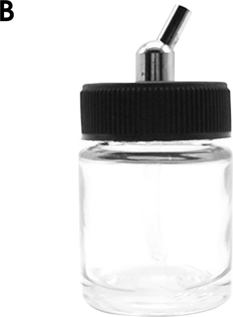 22cc Airbrush Cup Anti -Korrosion Stabiles Glas Transparent Airbrush Aufbewahrungsflasche für Nagelkunst-B