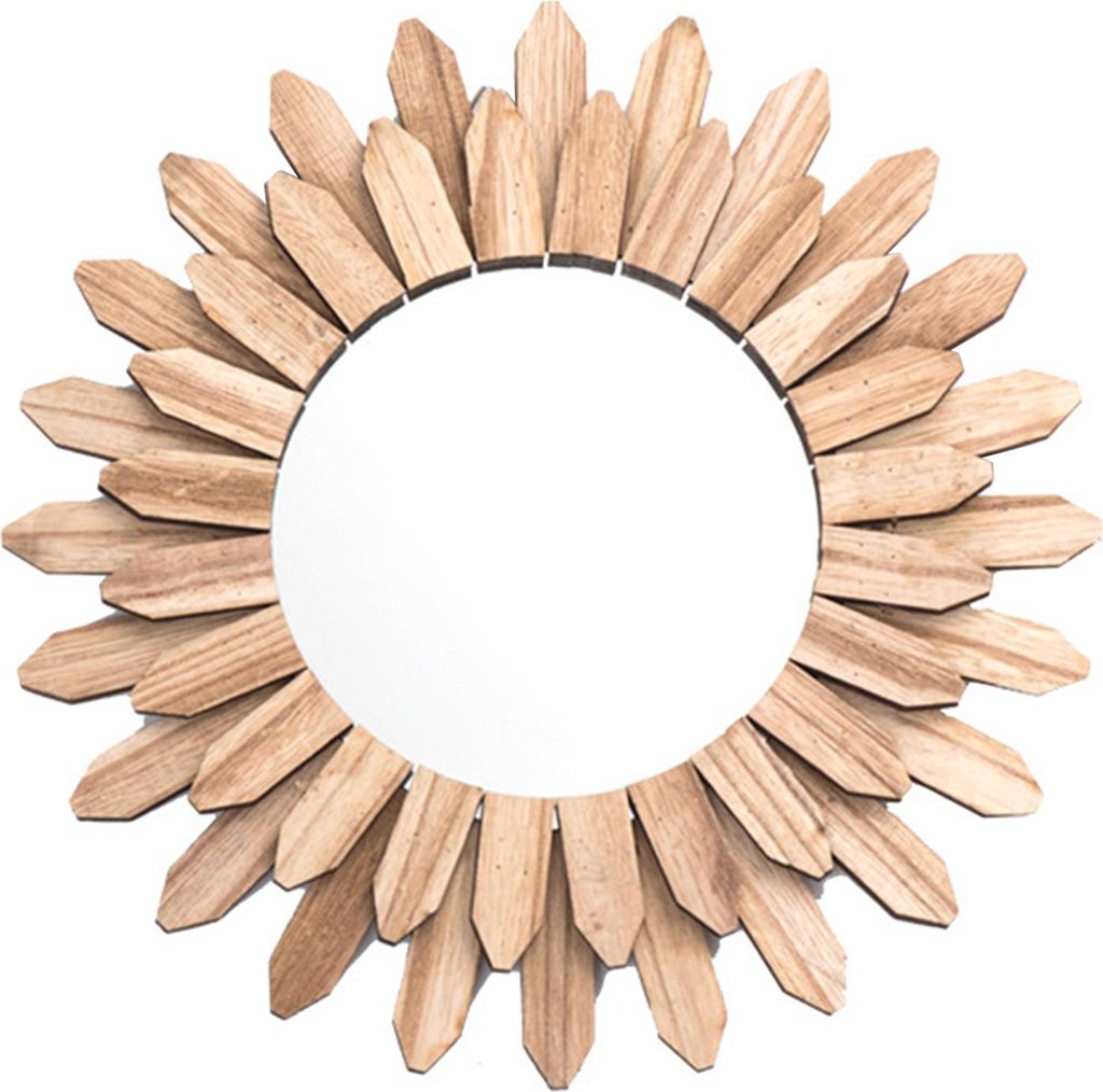 Rustikaler Wandspiegel mit Sonnenblumen-Dekoration aus Holz, Blumen-Holzrahmen, Hängespiegel, Heimdekoration für Wohnzimmer, Schlafzimmer, Bauern...