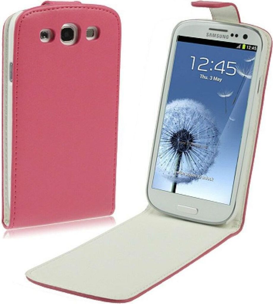 Handy Tasche Flip dünn für Samsung Galaxy S3 i9300 / i9305 / S3 NEO i9301 Pink