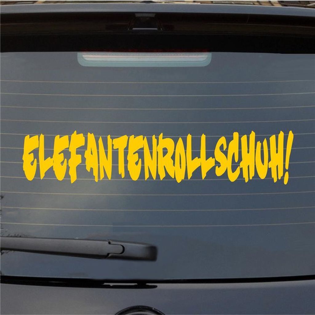 Heckscheibenaufkleber Elefantenrollschuh 40x8 cm Gelb Auto Aufkleber Sticker