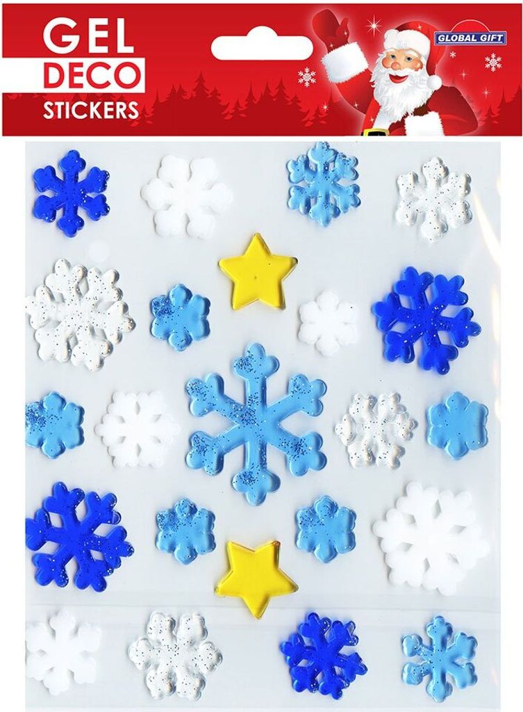 Gel-Sticker Weihnachten für Fenster - Schneeflocken