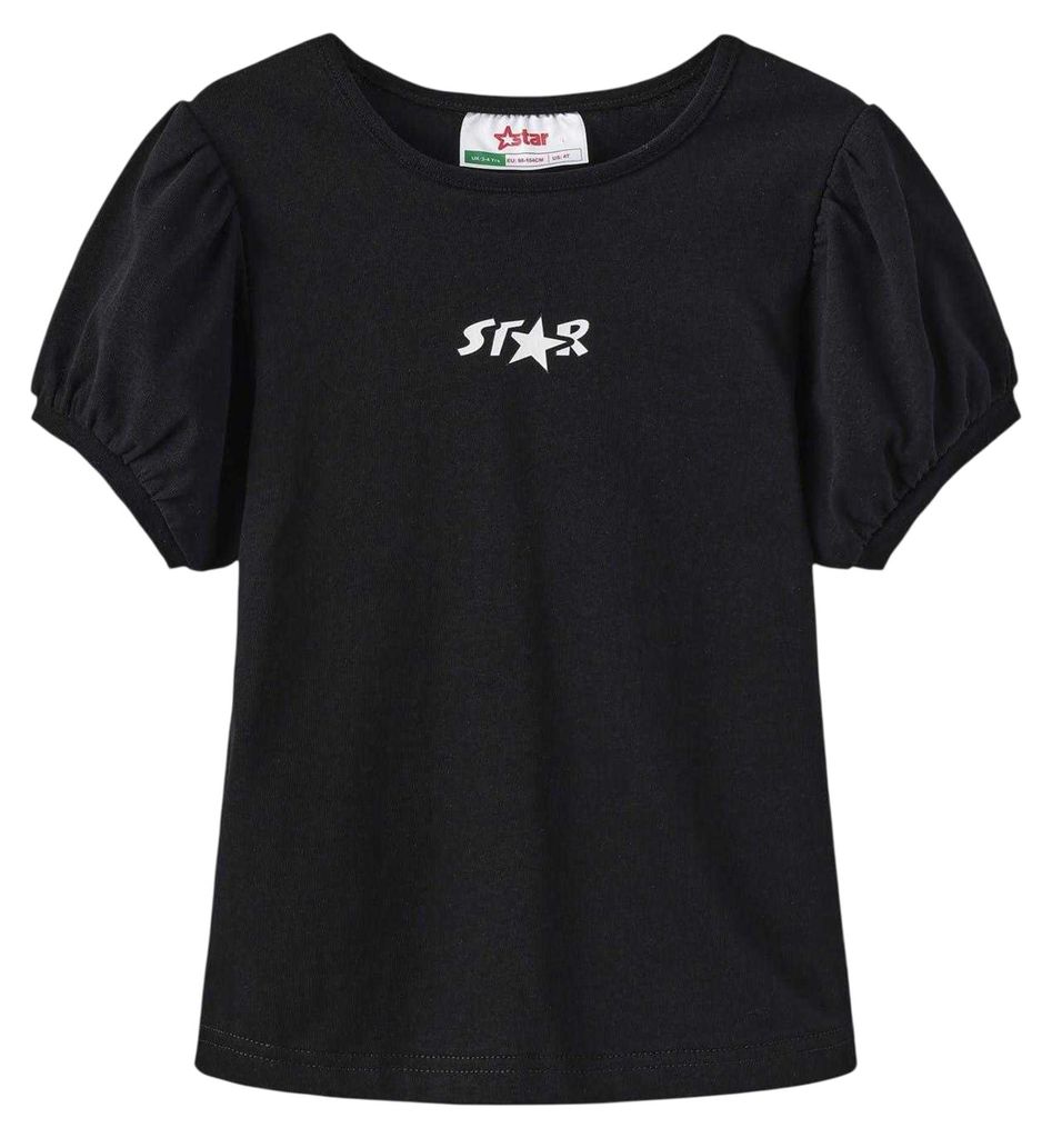 Star - T-Shirt für Mädchen, Puffärmel GT24648 (116) (Schwarz)